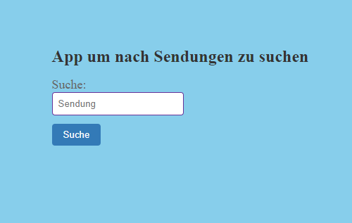 Screenshot: TV-Search-app