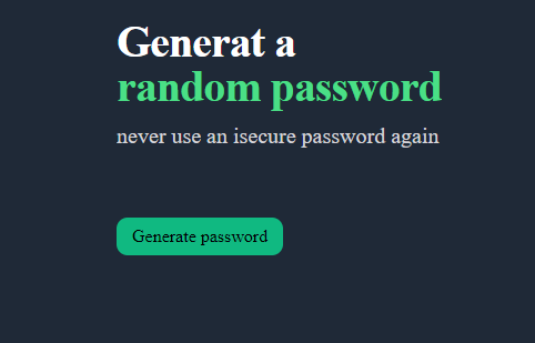 Screenshot: Password Generator